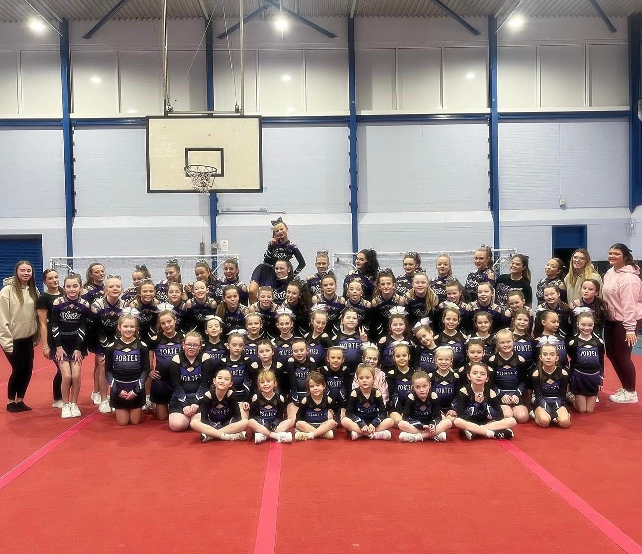 Full Vortex Cheer team group photo
